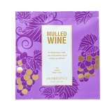 Packaging for Herbospice Mulled Wine Mix, featuring the product name and a graphic of grapes on a purple background.