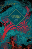 Book cover of 'Wuthering Heights' with stylized trees and abstract design.