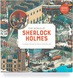 A 1000-piece Sherlock Holmes themed jigsaw puzzle depicting famous characters and scenes from the stories, with a fold-out poster included.
