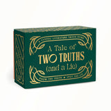 Board game box titled 'A Tale of Two Truths (and a Lie)' on a white background