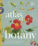 Book cover of 'atlas of botany' with botanical illustrations on a light blue background