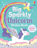 Sticker book cover with unicorns, rainbow, and UBD logo