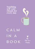 Book cover with a cup illustration and text on a purple background