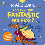 Book cover of 'Can You Find Fantastic Mr Fox?' by Roald Dahl with a fox illustration on a blue background.