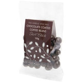 Packaging of Herb & Spice chocolate coated coffee beans in short black, with a net weight of 100g.
