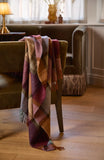 Exquisite Wool Traders - Windowpane Damson 100% Merino Throw