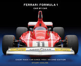 Ferrari Formula 1 car on a blue and black gradient background with 'Ferrari Formula 1 Car by Car' text.