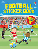 Cover of a football sticker book with cartoon children playing soccer on a field.