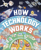 Book cover of 'How Technology Works' with illustrations of technology and space exploration.
