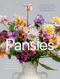 A colorful bouquet of pansies arranged in a vase, with the title 'Pansies' displayed at the top.