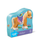 Puzzle box with a horse and bird design on a white background