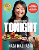 Book cover of 'Tonight' by Nagi Maehashi with a woman holding a plate of food and a dog looking at it.