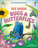 Book cover of 'Bugs & Butterflies' with colorful illustrations of a butterfly, flowers, and a spider.