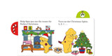 Illustration of Spot the dog helping with Christmas preparations on a white background
