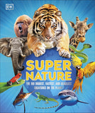 Book cover of 'Super Nature' featuring animals on a blue background