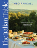 Book cover of 'The Italian Table' by Theo Randall with a scenic view of a table set outdoors.