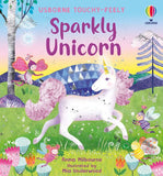 Book cover of 'Sparkly Unicorn' with a unicorn, fairy, and magical elements on a colorful background.