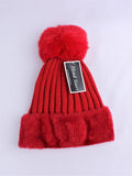 Hat - Wool, with Pom Pom and Fur Trim